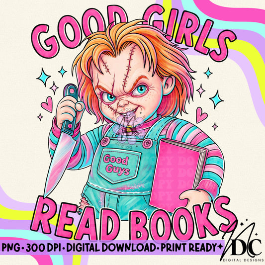 Good Girls Read Books Digital PNG