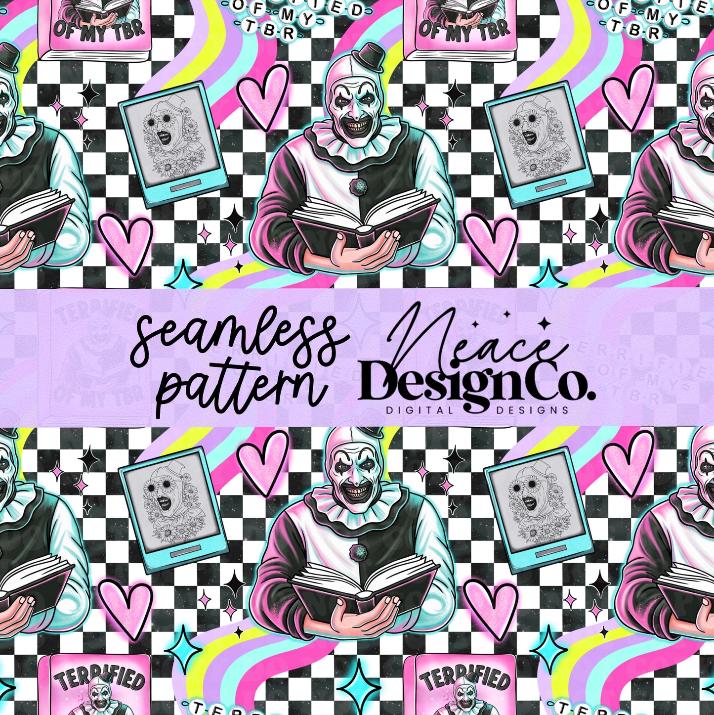 Art Bookish Seamless Digital PNG