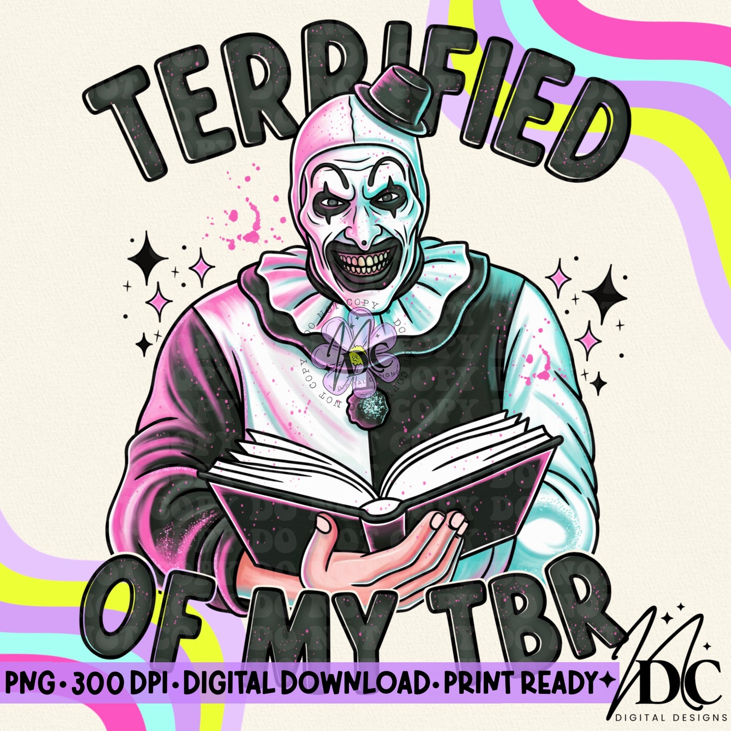 Terrified of my TBR Digital PNG
