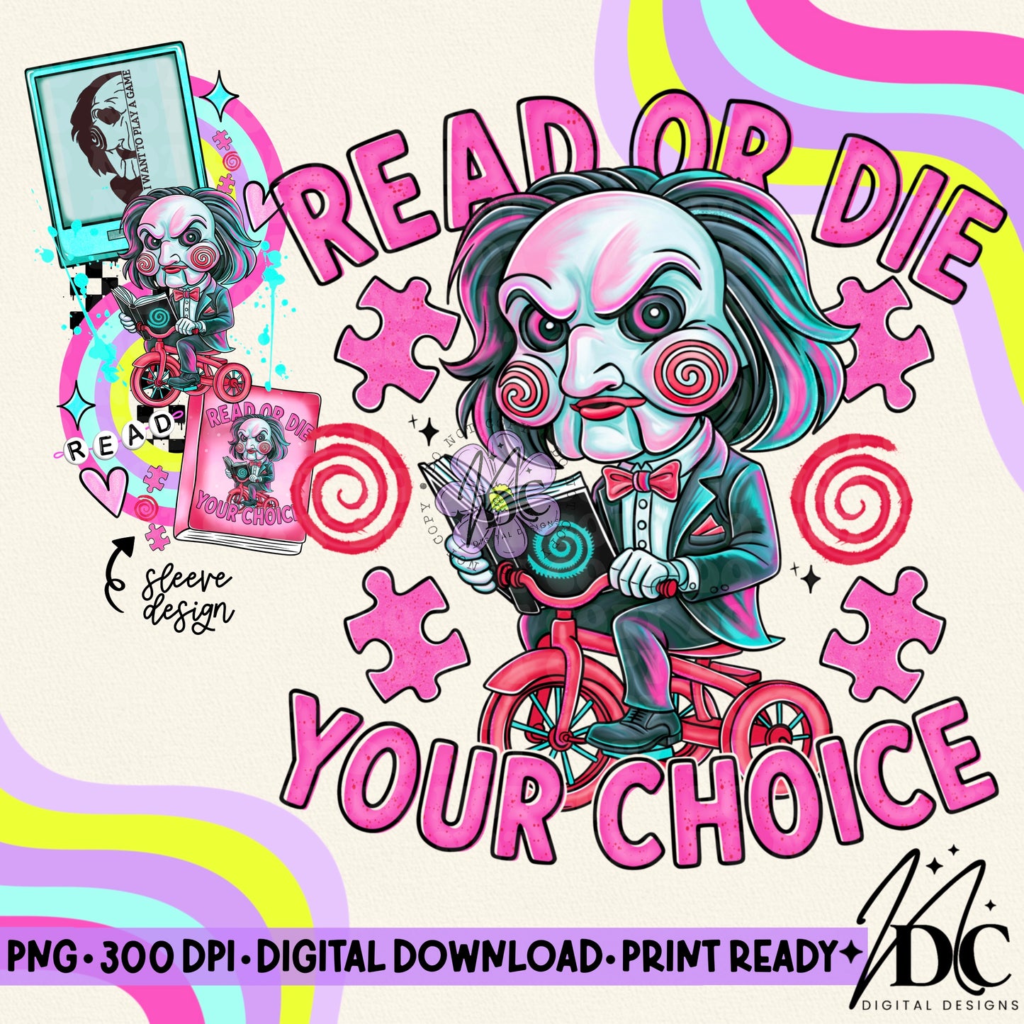 Read or Die w/Sleeve Digital PNG