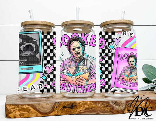 Booked and Butchered Glass Can Wrap Digital PNG