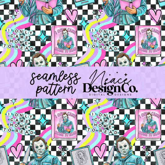 M Myers Bookish Seamless Digital PNG