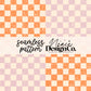Orange and Pink Fall Checkered Seamless Digital PNG