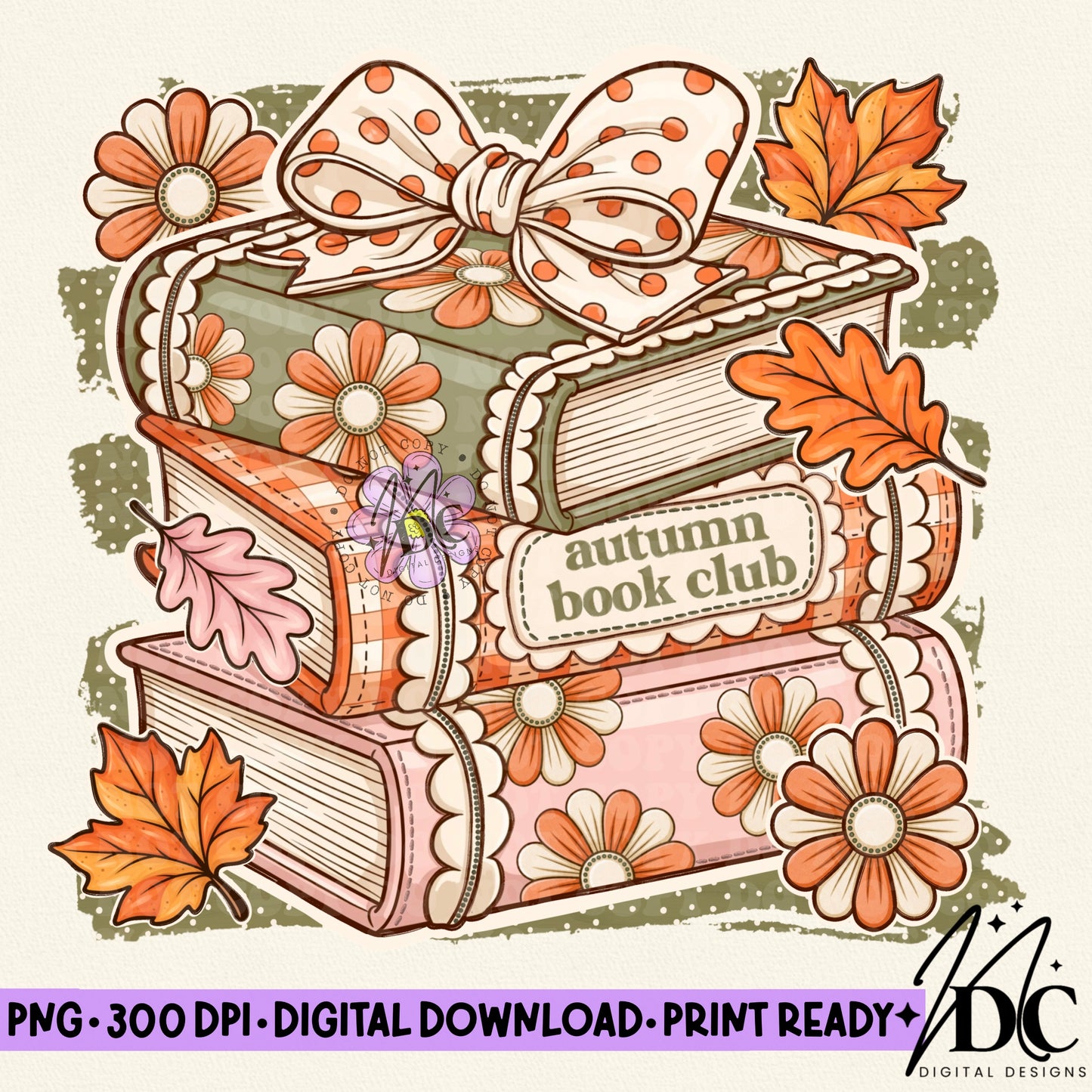 Autumn Book Club Digital PNG