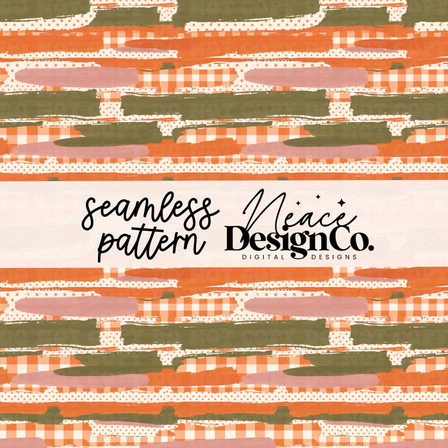 Fall Patchwork Seamless Digital PNG