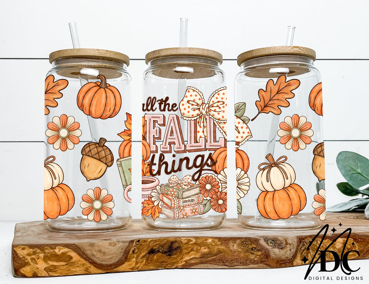 All the Fall Things Glass Can Wrap Digital PNG