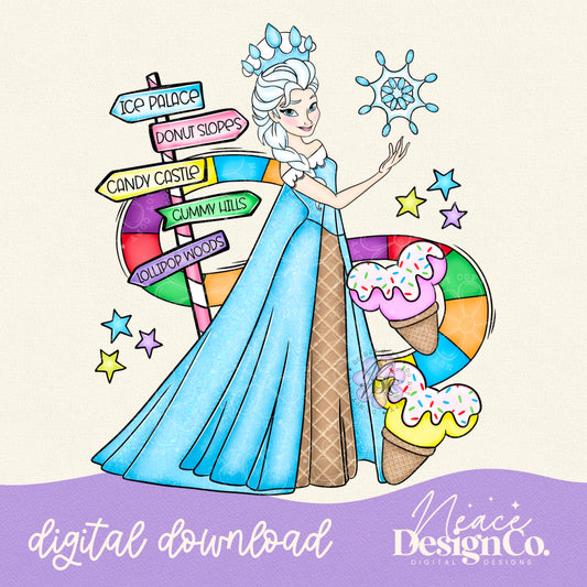 Elsa Candy Land Digital PNG