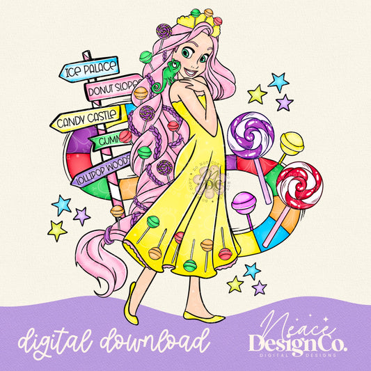 Rapunzel Candy Land Digital PNG
