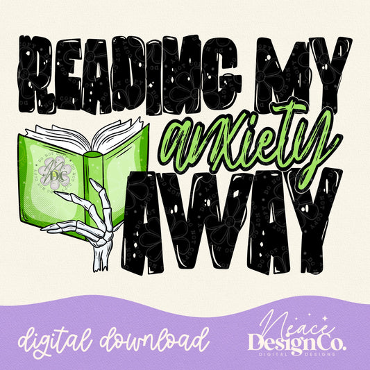 Reading My Anxiety Away Digital PNG