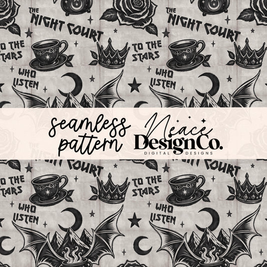 The Night Court Gray Seamless Digital PNG