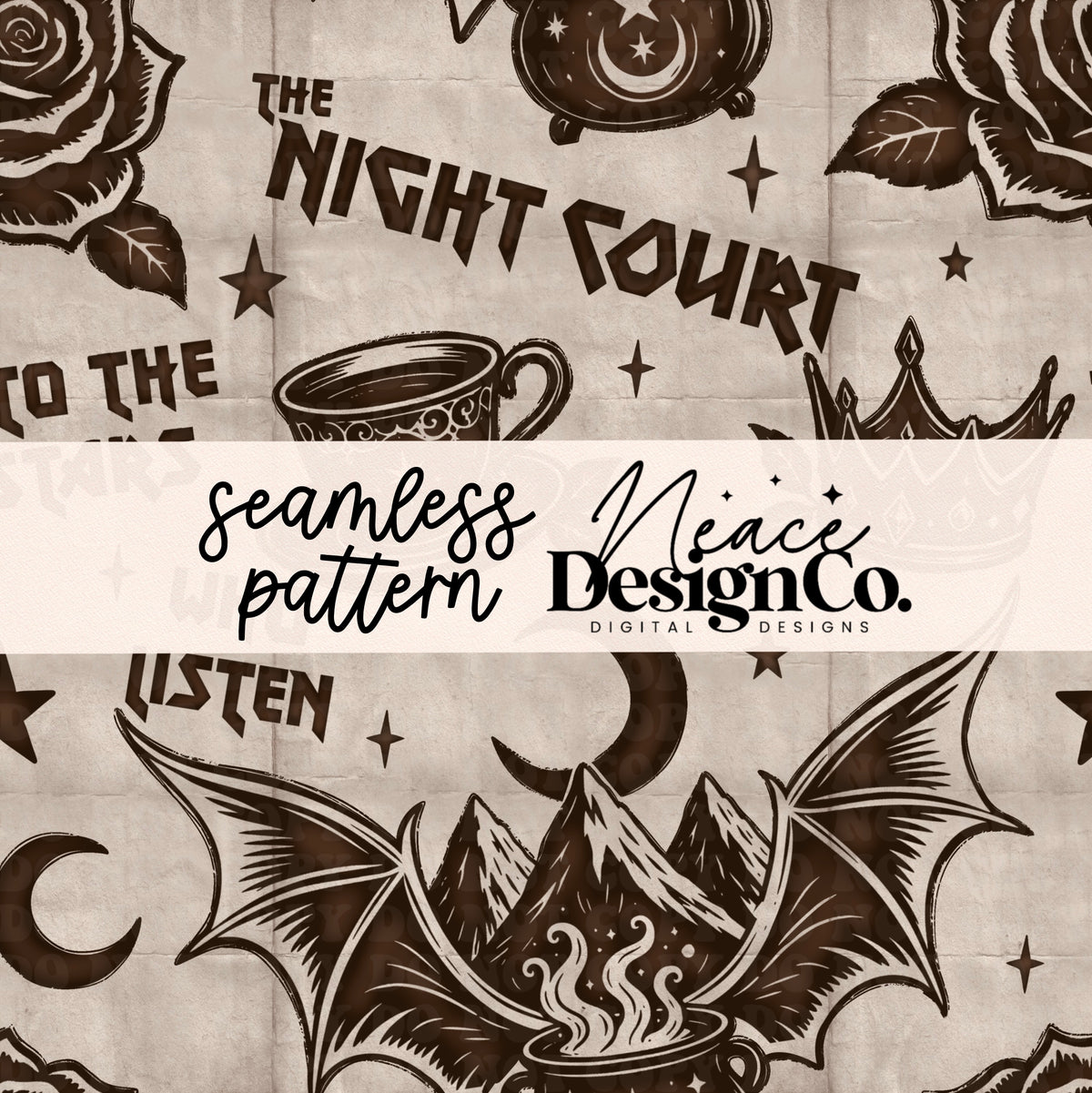 The Night Court Brown Seamless Digital PNG