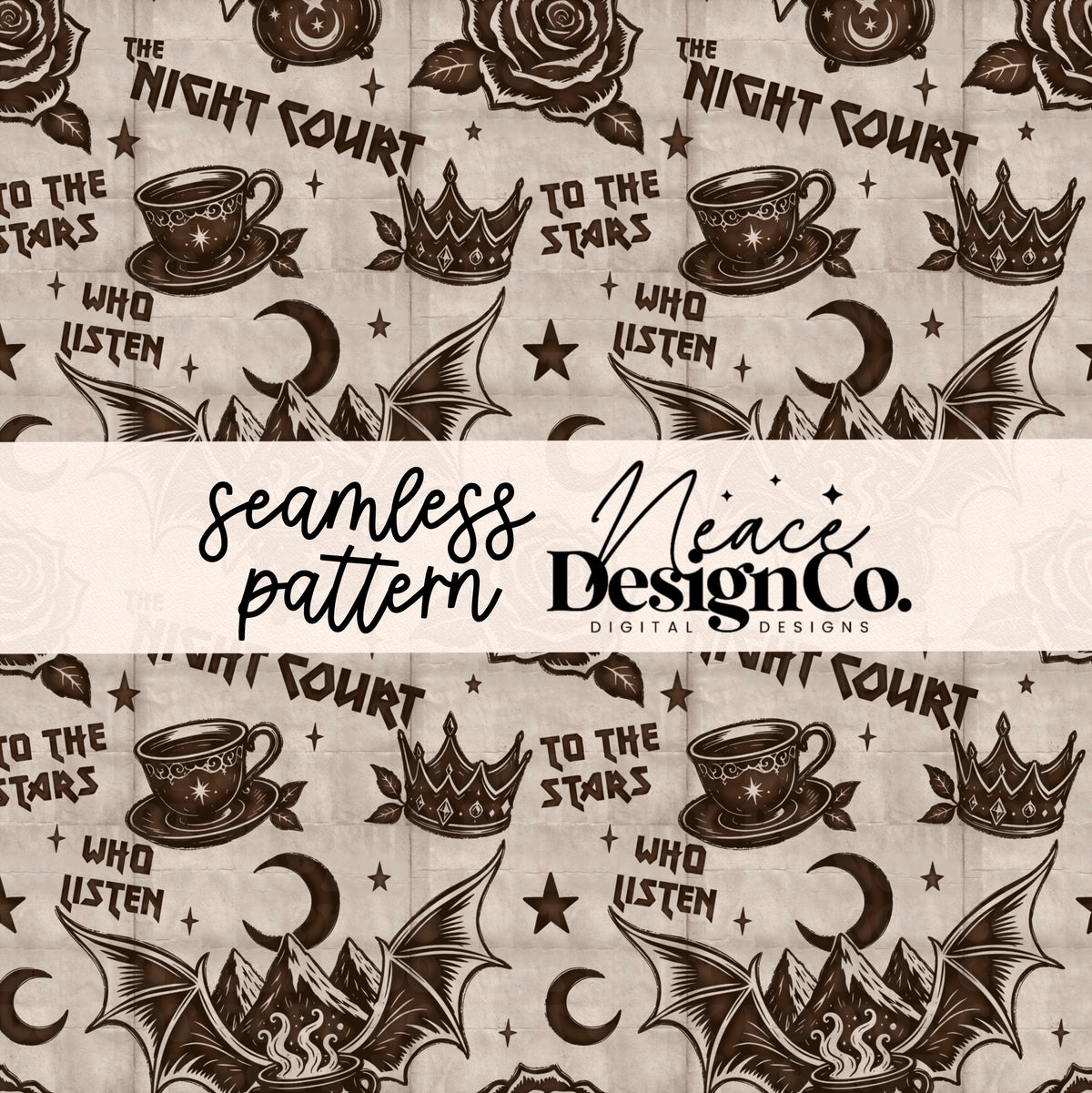 The Night Court Brown Seamless Digital PNG