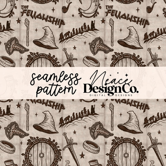 The Fellowship Brown Seamless Digital PNG