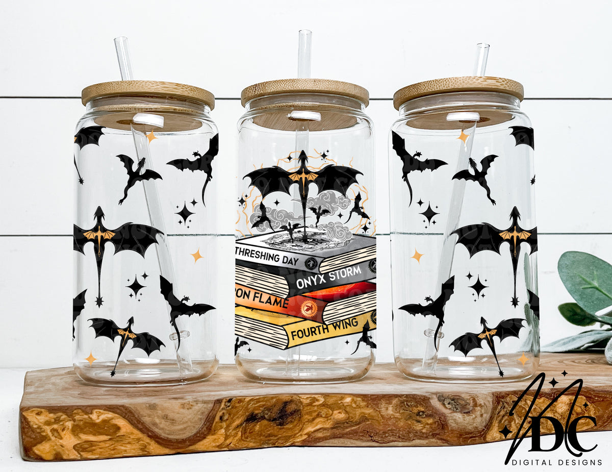 FW Empyrean Series Book Stack Glass Can Wrap Digital PNG