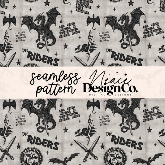 The Riders Gray Seamless Digital PNG