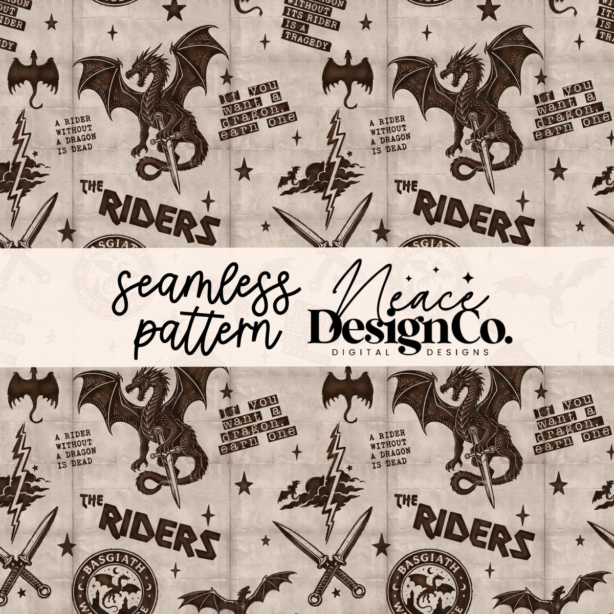 The Riders Brown Seamless Digital PNG