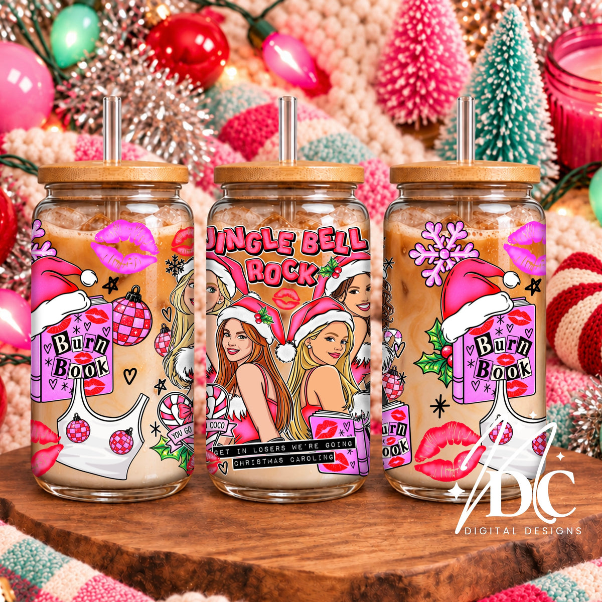 Mean Girls Jingle Bell Rock Glass Can Wrap Digital PNG