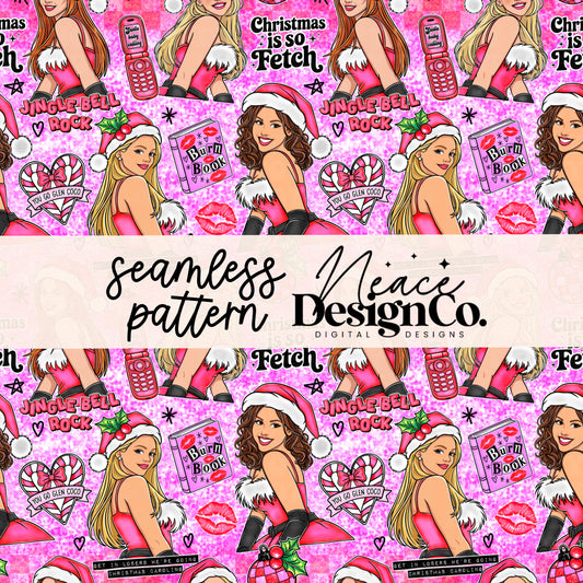 Mean Girls Jingle Bell Rock Seamless Digital PNG