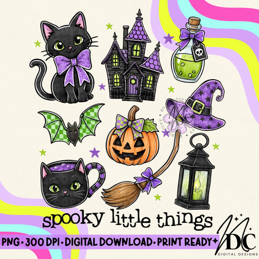 Spooky Things Collage Digital PNG