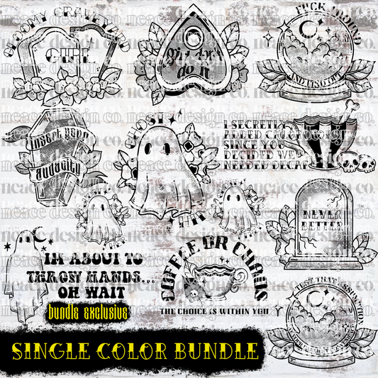 Single Color Snarky Digital PNG Bundle